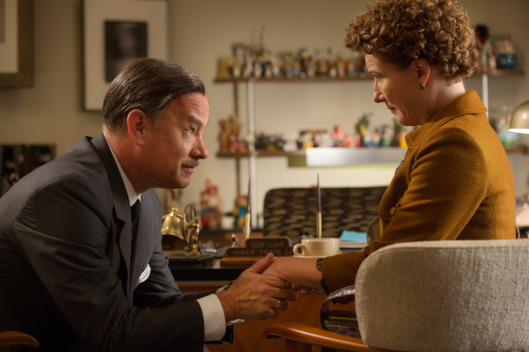 "SAVING MR. BANKS"Walt Disney (Tom Hanks), left, and P.L. Travers (Emma Thompson), right, in Disney's "Saving Mr. Banks,"?releasing in U.S. theaters limited on December 13, 2013 and wide on December 20, 2013.Ph: Fran?ois Duhamel?Disney Enterprises, Inc. All Rights Reserved.