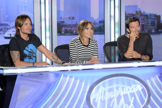 AMERICAN IDOL XIII: Boston Auditions: L-R: Judges Keith Urban, Jennifer Lopez and Harry Connick, Jr. AMERICAN IDOL XIII begins with a two-night, four-hour premiere Wednesday, Jan. 15 (8:00-10:00 PM ET/PT) and Thursday, Jan. 16 (8:00-10:00 PM ET/PT) on FOX. CR: Michael Becker / FOX. © Copyright 2013 FOX Broadcasting Co. AMERICAN IDOL XIII: Boston Auditions: L-R: Judges Keith Urban, Jennifer Lopez and Harry Connick, Jr. AMERICAN IDOL XIII begins with a two-night, four-hour premiere Wednesday, Jan. 15 (8:00-10:00 PM ET/PT) and Thursday, Jan. 16 (8:00-10:00 PM ET/PT) on FOX. CR: Michael Becker / FOX. © Copyright 2013 FOX Broadcasting Co.