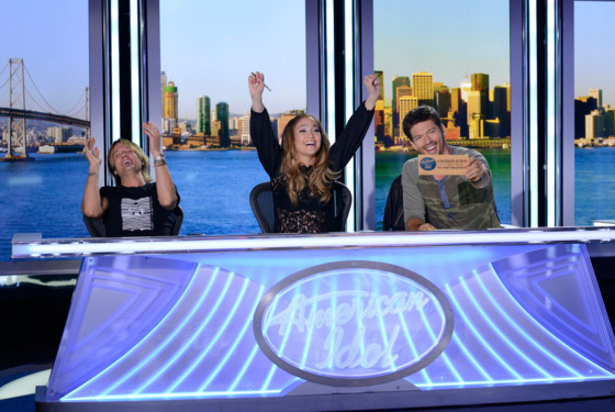 AMERICAN IDOL XIII: San Francisco Auditions: L-R: Judges Keith Urban, Jennifer Lopez and Harry Connick, Jr. on AMERICAN IDOL XIII airing Thursday, Jan. 16 (8:00-10:00 PM ET/PT) on FOX. CR: Michael Becker / FOX AMERICAN IDOL XIII: San Francisco Auditions: L-R: Judges Keith Urban, Jennifer Lopez and Harry Connick, Jr. on AMERICAN IDOL XIII airing Thursday, Jan. 16 (8:00-10:00 PM ET/PT) on FOX. CR: Michael Becker / FOX