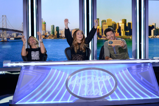 AMERICAN IDOL XIII: San Francisco Auditions: L-R: Judges Keith Urban, Jennifer Lopez and Harry Connick, Jr. on AMERICAN IDOL XIII airing Thursday, Jan. 16 (8:00-10:00 PM ET/PT) on FOX. CR: Michael Becker / FOX