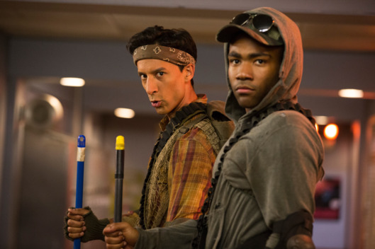 COMMUNITY -- "Geothermal Escapism" Episode 504 -- Pictured: (l-r) Danny Pudi as Abed, Donald Glover as Troy.