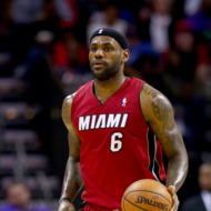 LeBron James #6 of the Miami Heat LeBron James #6 of the Miami Heat