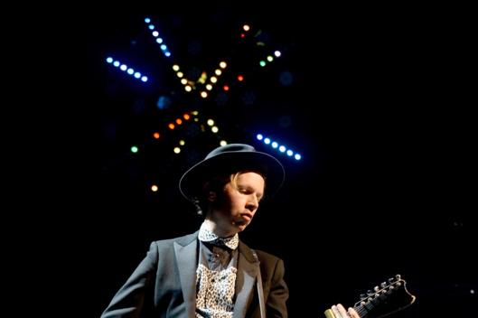 Musician Beck performs onstage during day 1 of the Life Is Beautiful Festival on October 26, 2013 in Las Vegas, Nevada.