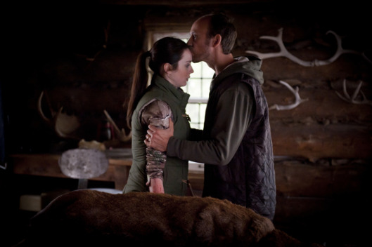 HANNIBAL -- "Potage" Episode 105 -- Pictured: (l-r) Kacey Rohl as Abigail, Vladimir Cubrt as Garret Jacob Hobbs -- (Photo by: Brooke Palmer/NBC)