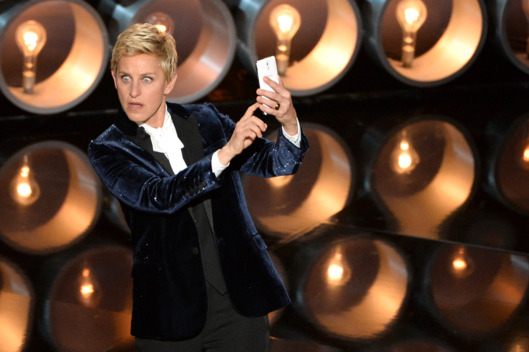 HOLLYWOOD, CA - MARCH 02: Host Ellen DeGeneres speaks onstage during the Oscars at the Dolby Theatre on March 2, 2014 in Hollywood, California. (Photo by Kevin Winter/Getty Images)