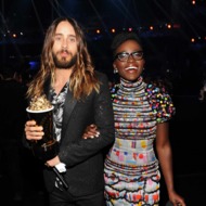 LOS ANGELES, CA - APRIL 13: Actor Jared Leto (L), winner of the Best On-Screen Transformation award for 'Dallas Buyers Club,' and actress Lupita Nyong'o attend the 2014 MTV Movie Awards at Nokia Theatre L.A. Live on April 13, 2014 in Los Angeles, California. (Photo by Kevin Mazur/WireImage) LOS ANGELES, CA - APRIL 13: Actor Jared Leto (L), winner of the Best On-Screen Transformation award for 'Dallas Buyers Club,' and actress Lupita Nyong'o attend the 2014 MTV Movie Awards at Nokia Theatre L.A. Live on April 13, 2014 in Los Angeles, California. (Photo by Kevin Mazur/WireImage)