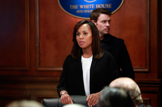 SCANDAL - "The Price of Free and Fair Elections" - Election Day has arrived and nothing is off limits as the candidates try to capture votes. Meanwhile, Olivia tries to understand Maya's motives and Charlie makes a very surprising move, on the season finale of ABC's "Scandal," THURSDAY, APRIL 17 (10:00-11:00 p.m., ET) on the ABC Television Network. (ABC/Ron Tom)KERRY WASHINGTON, SCOTT FOLEY