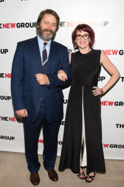 NEW YORK, NY - APRIL 21: Actors Nick Offerman and Megan Mullally attends the off Broadway opening night celebration for "Annapurna" at KTCHN Restaurant on April 21, 2014 in New York City. (Photo by Mike Pont/Getty Images) NEW YORK, NY - APRIL 21: Actors Nick Offerman and Megan Mullally attends the off Broadway opening night celebration for "Annapurna" at KTCHN Restaurant on April 21, 2014 in New York City. (Photo by Mike Pont/Getty Images)
