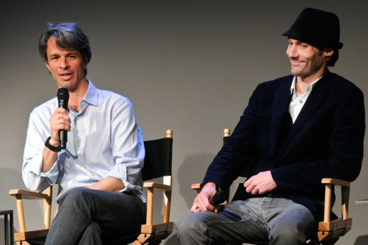 NEW YORK, NY - APRIL 22: Marshall Curry and Matthew VanDyke attend Meet The Filmmaker: Marshall Curry And Matthew VanDyke, "Point And Shoot" during the 2014 Tribeca Film Festival at the Apple Store Soho on April 22, 2014 in New York City. (Photo by Daniel Zuchnik/WireImage)