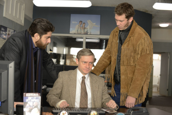 FARGO "A Muddy Road" -- Episode 103 -- Airs Tuesday, April 29, 10:00 pm e/p) -- Pictured: (L-R) Adam Goldberg as Mr. Numbers, Martin Freeman as Lester Nygaard, Russell Harvard as Mr. Wrench. -- CR: Chris Large/FX FARGO "A Muddy Road" -- Episode 103 -- Airs Tuesday, April 29, 10:00 pm e/p) -- Pictured: (L-R) Adam Goldberg as Mr. Numbers, Martin Freeman as Lester Nygaard, Russell Harvard as Mr. Wrench. -- CR: Chris Large/FX