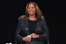 Honoree Queen Latifah (C) speaks during the 2014 Matrix Awards at The Waldorf Astoria on April 28, 2014 in New York City.