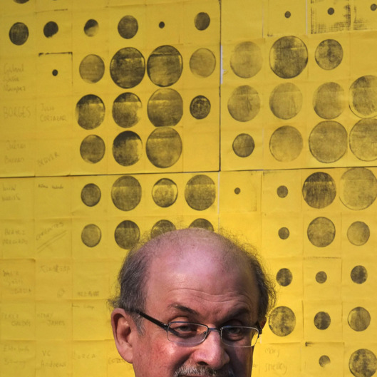 Indian born British author Salman Rushdie attends the launch of the "Night of Books" in Madrid on April 23, 2014. AFP PHOTO / PEDRO ARMESTRE (Photo credit should read PEDRO ARMESTRE/AFP/Getty Images)