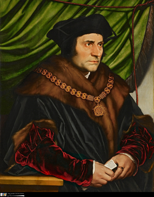 Hans Holbein, the Younger (1497/1498 - 1543) Sir Thomas More, 1527oil on oak panel29 1/2 in. x 23 3/4 in. (74.93 cm x 60.33 cm)Henry Clay Frick Bequest.Accession number: 1912.1.77