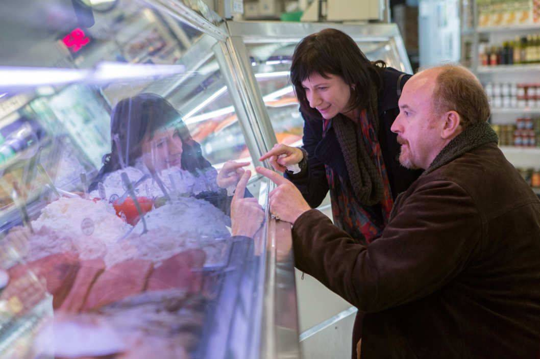 LOUIE: Episode 5: "Elevator Part 2" (Airs Monday, May 19, 10:30 pm e/p). Pictured: (L-R) Eszter Balint as Amia, Louis C.K. as Louie. CR: KC Bailey/FX