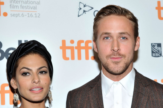 TORONTO, ON - SEPTEMBER 07: Actors Eva Mendes and Ryan Gosling attend "The Place Beyond The Pines" premiere during the 2012 Toronto International Film Festival at Princess of Wales Theatre on September 7, 2012 in Toronto, Canada. (Photo by Sonia Recchia/Getty Images)