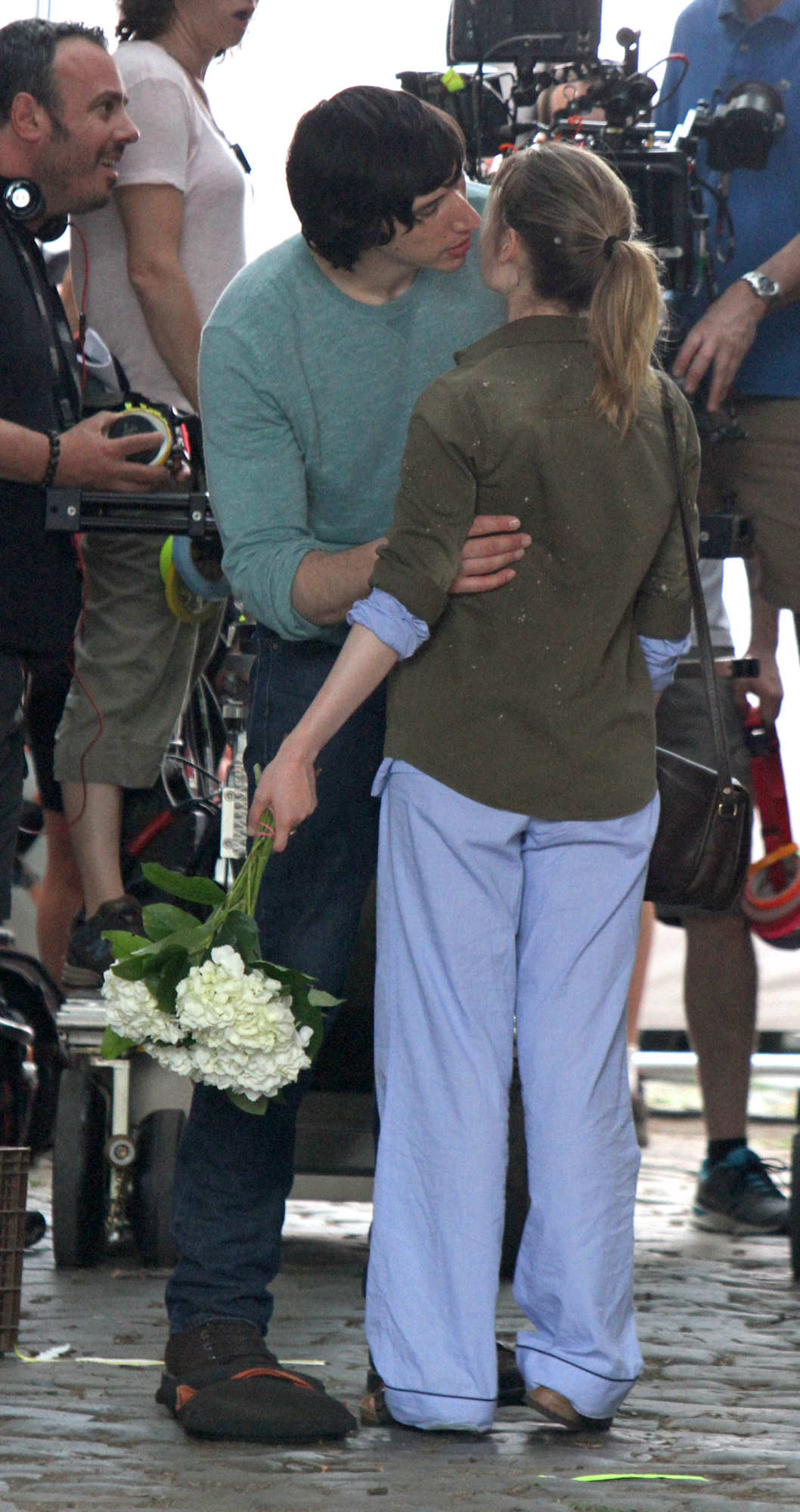 Adam Driver seen giving flowers and a kiss to Gillian Jacobs as they film a scene on the set of the HBO series "Girls" in Bushwick, Brooklyn.
<P>
Pictured: Adam Driver and Gillian Jacobs
<P>
<B>Ref: SPL774558 040614 </B><BR/>
Picture by: Jose Perez / Splash News<BR/>
</P><P>
<B>Splash News and Pictures</B><BR/>
Los Angeles: 310-821-2666<BR/>
New York: 212-619-2666<BR/>
London: 870-934-2666<BR/>
photodesk@splashnews.com<BR/>
</P>