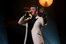 NEW YORK, NY - JUNE 17: Sam Smith performs at The Apollo Theater on June 17, 2014 in New York City. (Photo by Theo Wargo/Getty Images for Capitol Records)