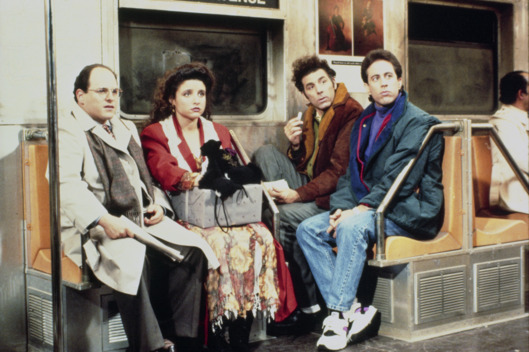 SEINFELD -- Pictured: (l-r) Jason Alexander as George Costanza, Julia Louis-Dreyfus as Elaine Benes, Michael Richards as Cosmo Kramer, Jerry Seinfeld as Jerry Seinfeld -- Photo by: NBCU Photo Bank