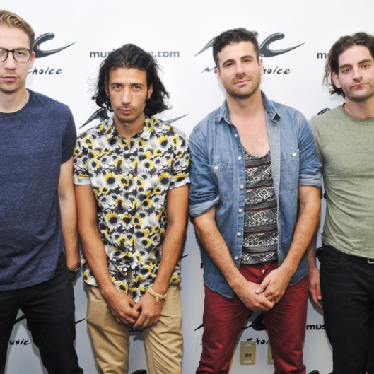 NEW YORK, NY - JULY 11: Alex Tanas, Nasri Atweh, Mark Pellizzer and Ben Spivak of MAGIC! visit "You & A" at Music Choice on July 11, 2014 in New York City. (Photo by Jenny Anderson/Getty Images)