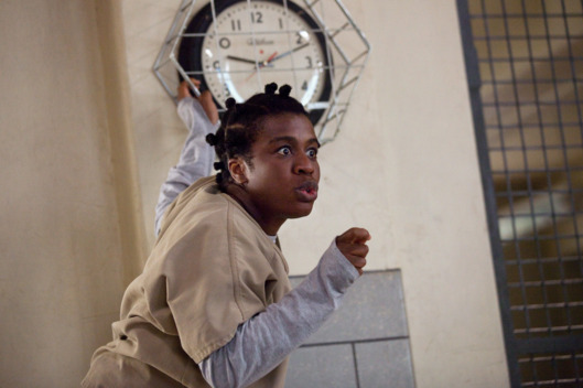 Uzo Aduba in a scene from Netflix’s “Orange is the New Black” Season 2. Photo credit: Jessica Miglio for Netflix