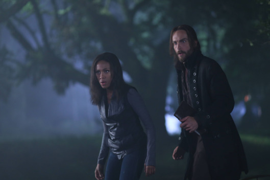 SLEEPY HOLLOW: Ichabod (Tom Mison, R) and Abbie (Nicole Beharie, L) attempt to resurrect a Frankenstein-like monster to help rescue Katrina in the "The Kindred" episode of SLEEPY HOLLOW airing Monday, Sept. 29 (9:00-10:00 PM ET/PT) on FOX. ?2014 Fox Broadcasting Co. CR: Fred Norris/FOX