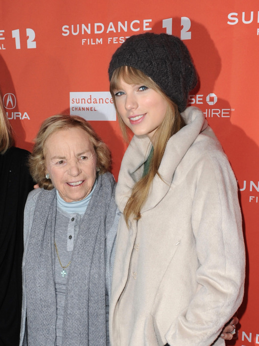 PARK CITY, UT - JANUARY 20: Ethel Kennedy and Taylor Swift attend the 'Ethel' premiere held at the MARC Theatre during the 2012 Sundance Film Festival on January 20, 2012 in Park City, Utah. (Photo by Jonathan Leibson/Getty Images) (Photo by C Flanigan/FilmMagic)
