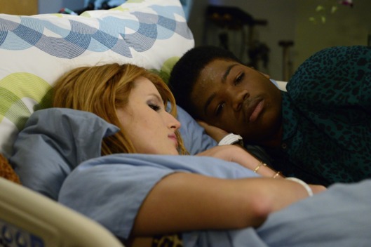 RED BAND SOCIETY: RED BAND SOCIETY: L-R: Delaney Shaw (Bella Thorne) and Dash (Astro) in the "How Did We Get Here?" episode of RED BAND SOCIETY airing Wednesday, Nov. 26 (9:00-10:00 PM ET/ PT) on FOX. CR: Guy D'Amica / FOX. ? 2014 Fox Broadcasting Co.
