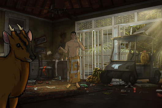 ARCHER: Episode 1, Season 6 "The Holdout" (Airing Thursday, January 8, 10:00 PM e/p) Archer must salvage a crashed plane in a jungle filled with relics from World War II. Pictured: Sterling Archer (voice of H. Jon Benjamin). CR: FX