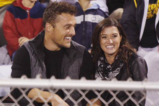 THE BACHELOR - "Episode 1907" - Jade has the other women pea-green with envy as Chris picks her to go to Arlington with him. She is skeptical as they tour the tiny town, but falls in love with its people - including Chris' parents -- once they attend a local high school football game. Is she convinced small town life is for her? - on "The Bachelor," SUNDAY, FEBRUARY 15 (9:00-11:00 p.m., ET) on the ABC Television Network. (ABC/Matthew Putney)CHRIS SOULES, JADE