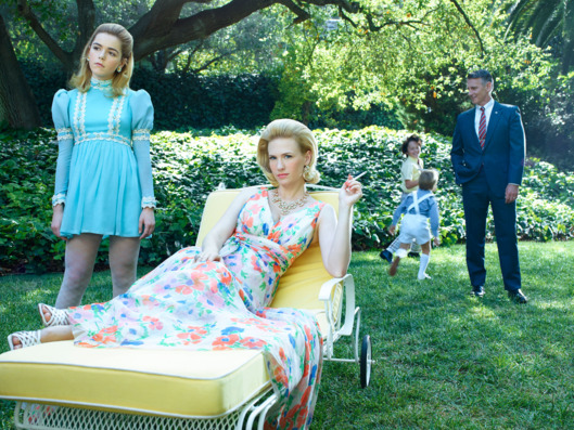 Kiernan Shipka as Sally Draper, January Jones as Betty Francis and Christopher Stanley as Henry Francis - Mad Men _ Season 7B, Gallery _ Photo Credit: Frank Ockenfels 3/AMC