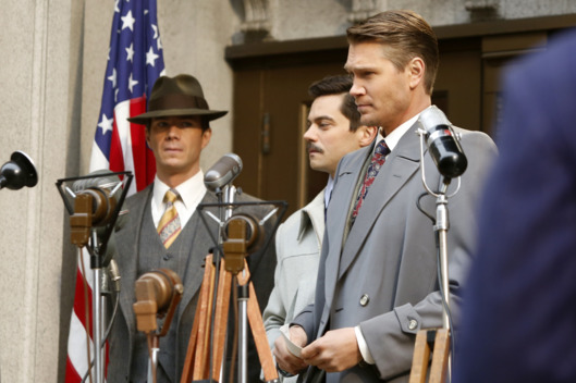MARVEL'S AGENT CARTER - "Valediction" - Peggy faces the full fury of Leviathan, as Howard Stark makes his return in the explosive season finale of "Marvel's Agent Carter," TUESDAY, FEBRUARY 24 (9:00-10:00 p.m., ET) on the ABC Television Network. (ABC/Kelsey McNeal)JAMES D'ARCY, DOMINIC COOPER, CHAD MICHAEL MURRAY