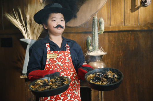 FRESH OFF THE BOAT - "Fajita Man" - Eddie is so desperate for a new video game named after his idol, Shaq, he goes to work at the restaurant. He expects special treatment since he's the boss's son, but is in for a surprise when Louis is determined to make him work hard for the money. Meanwhile, Jessica decides to look for a job of her own, on "Fresh Off the Boat," TUESDAY, FEBRUARY 24 (8:00-8:30 p.m. ET) on the ABC Television Network. (ABC/Jordin Althaus)HUDSON YANG