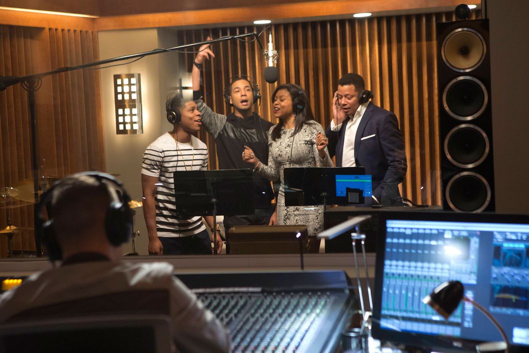 EMPIRE: The Lyon family comes together to record a legacy album in the "The Lyon's Roar" episode of EMPIRE airing Wednesday, Feb. 25 (9:01-10:00 PM ET/PT) on FOX. Pictured L-R: Bryshere Gray, Jussie Smollett, Taraji P. Henson and Terrence Howard. ?2015 Fox Broadcasting Co CR: Chuck Hodes/FOX