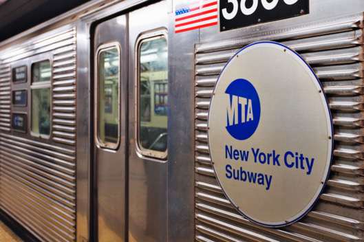 Close-up of New York City Subway Car