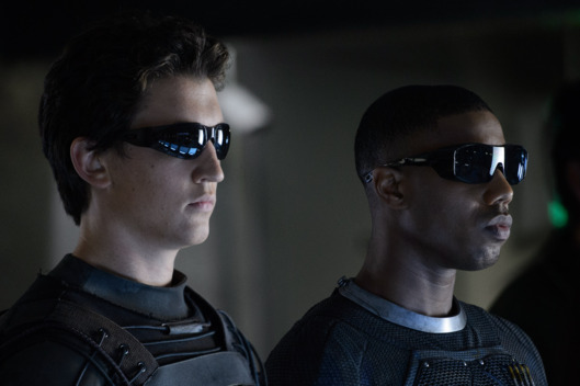 DF-11764r – Miles Teller (left) as Reed Richards and Michael B. Jordan as Johnny Storm prepare for an epic battle with a former friend turned enemy. Photo Credit: Ben Rothstein