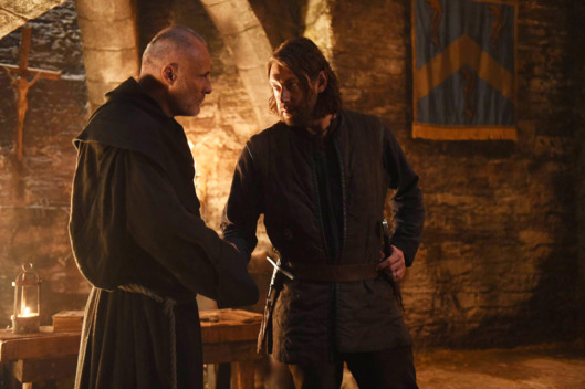 "Broken Things/Pethau Toredig" Episode 108 (Airs Tuesday, November 3, 10:00 pm/ep) Pictured: (l-r) Timothy V. Murphy as Father Ruskin, Lee Jones as Wilkin Brattle. CR: Ollie Upton/FX