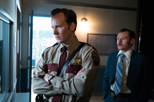 FARGO -- “Did You Do This? No, you did it!” -- Episode 207 (Airs Monday, November 23, 10:00 pm e/p) Pictured: (l-r) Patrick Wilson as Lou Solverson, Keir O'Donnell as Ben Schmidt. CR: Chris Large/FX