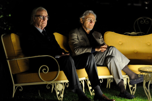 SET DEL FILM "LA GIOVINEZZA" DI PAOLO SORRENTINO.NELLA FOTO MICHAEL CAINE E HARVEY KEITEL.FOTO DI GIANNI FIORITO