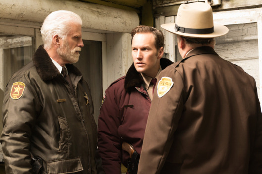 FARGO -- “The Castle” -- Episode 209 (Airs Monday, December 7, 10:00 pm e/p) Pictured: (l-r) Ted Danson as Hank Larsson, Patrick Wilson as Lou Solverson.CR: Chris Large/FX