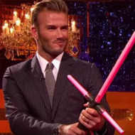 Watch John Boyega and David Beckham Have a Smiley Lightsaber Duel