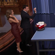 Jessica Alba Masters Roomba Pong on Tonight Show