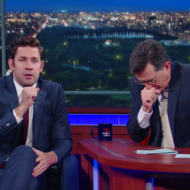 John Krasinski and Stephen Colbert Read a Sonnet While Pretending Not to Puke, and Now You're Not Attracted to Either of Them