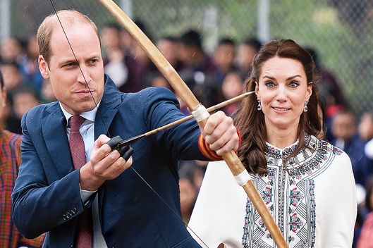 The Duke and Duchess of Cambridge try Archery in Bhutan