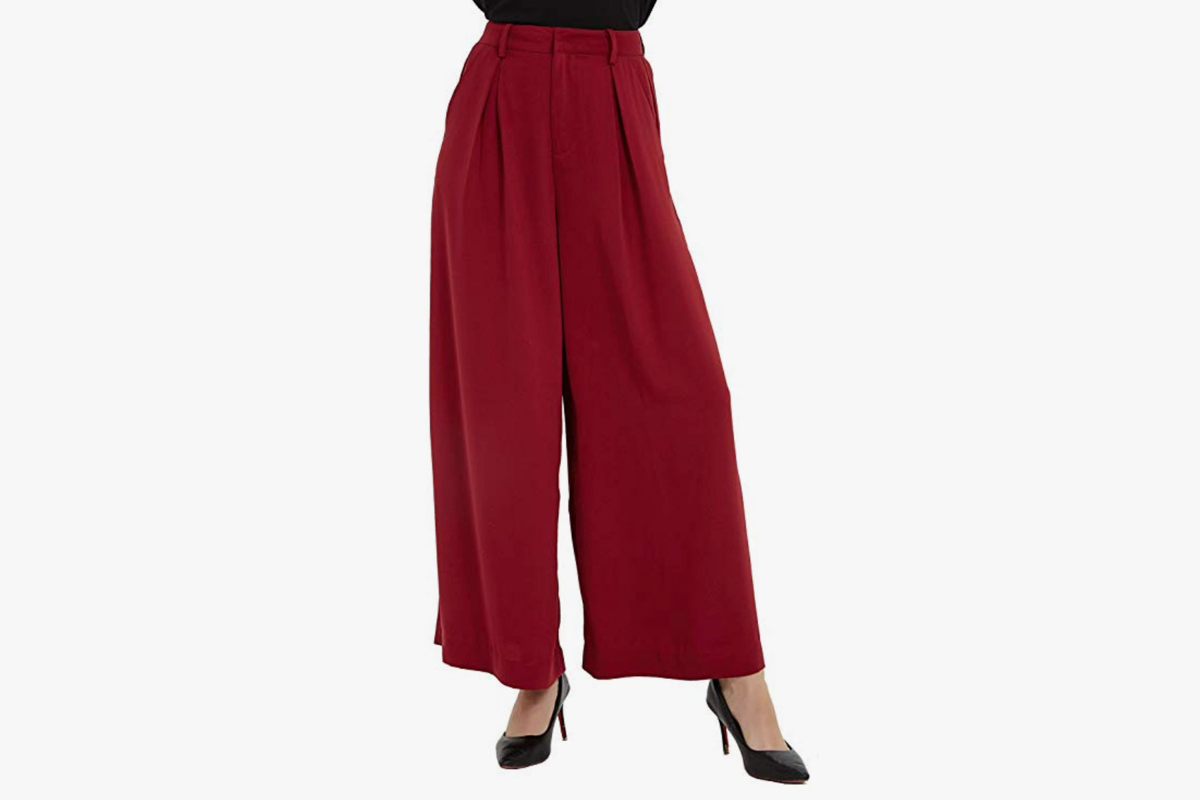 high waisted wide leg slacks