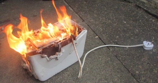 Image result for toaster on fire