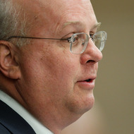 DALLAS, TX - APRIL 12: Karl Rove, former Deputy Chief of Staff and Senior Policy Advisor to U.S. President George W. Bush, prepares to lead a panel discussion at The 4% Project Conference on April 12, 2011 at Southern Methodist University in Dallas, Texas. The economic conference, sponsored by the George W. Bush Presidential Center, intends to increase awareness of public policies and private business strategies that increase opportunity and prosperity for Americans. (Photo by Tom Pennington/Getty Images) *** Local Caption *** Karl Rove