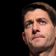 NEWPORT NEWS, VA - SEPTEMBER 18: Republican vice presidential candidate, U.S. Rep. Paul Ryan (R-WI), pauses as he speaks during a campaign rally at Christopher Newport University September 18, 2012 in Newport News, Virginia. Ryan continued to campaign for the upcoming presidential election. (Photo by Alex Wong/Getty Images)