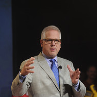 Glenn Beck speaks during the Dish Network War Of The Words at Hammerstein Ballroom on September 13, 2012 in New York City.