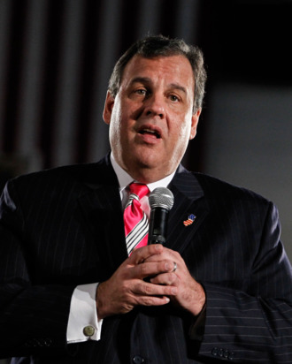 New Jersey Gov. Chris Christie speaks during a Town Hall Meeting with families affected by Superstorm Sandy at Belmar Borough Municipal Building on March 25, 2014 in Belmar, New Jersey.