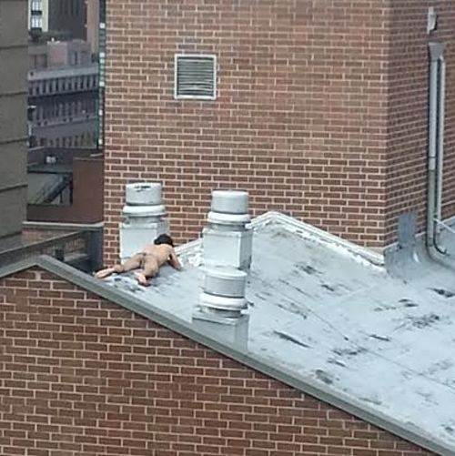 Here Is a Man in Murray Hill Doing Rooftop Yoga All But Naked